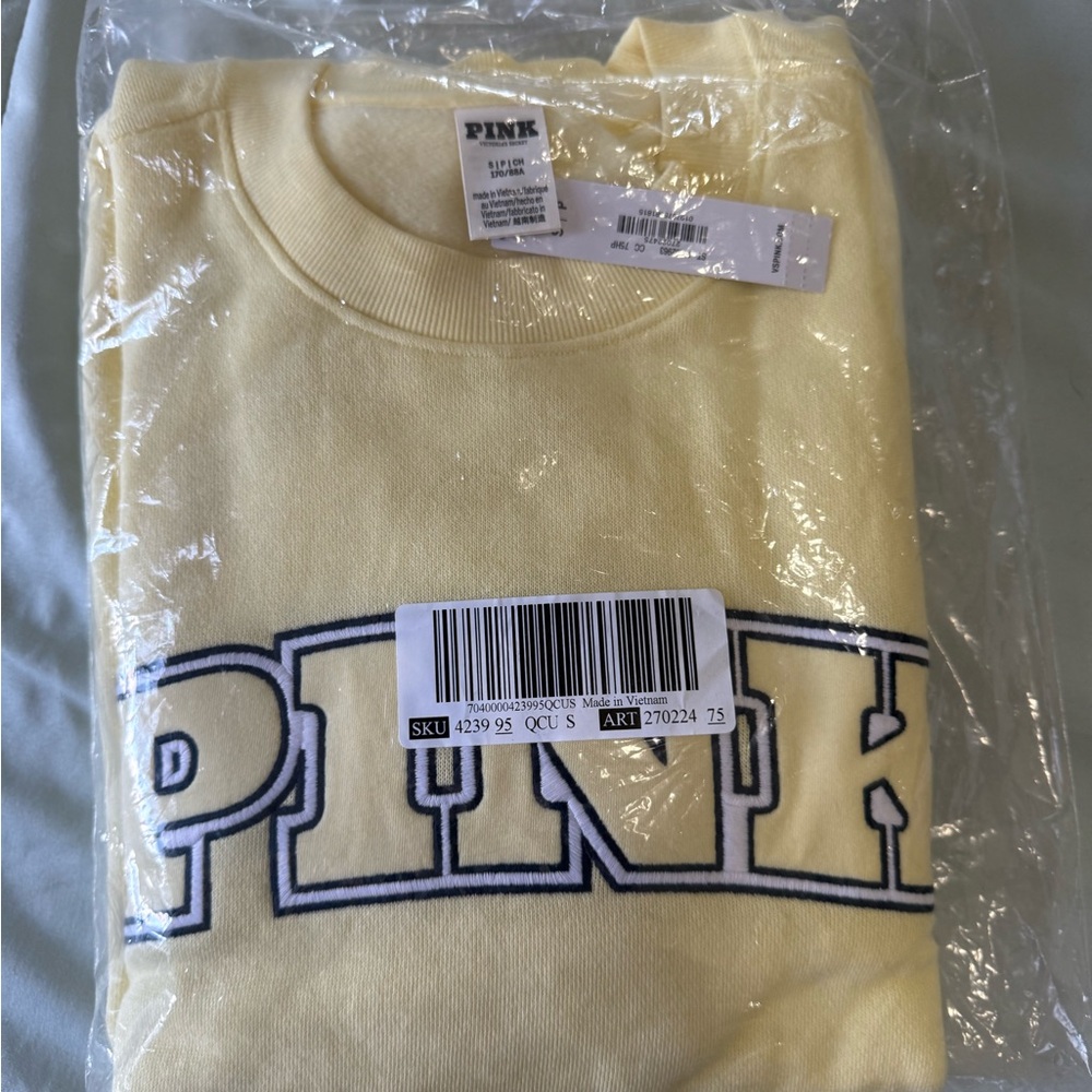 PINK Victoria's Secret Light Yellow Sweatshirt